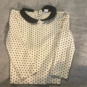 Girls 5T Peter Pan collared polka dot long sleeve shirt